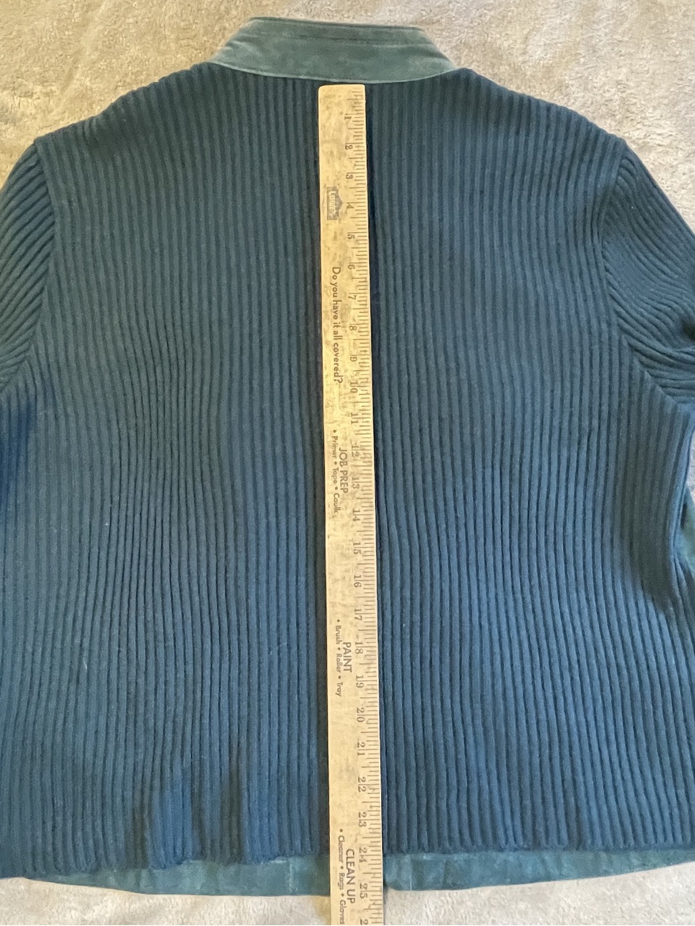 LIVE A LITTLE Women's Teal Suede Leather Ribbed Knit Grommet Jacket Sweater 2X - Picture 15 of 15